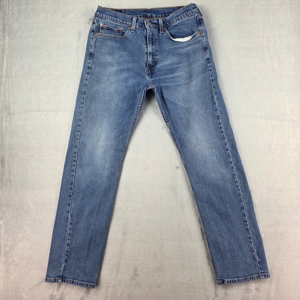 Levis 505 Regular Fit Straight Leg Jeans Mens 32x32 Blue Denim 00505-1824